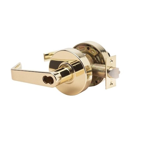 Trans Atlantic Co. LSV Saturn Standard Duty Bright Brass Grade 2 Commercial Storeroom Lever with Door Handle Lock and IC Core DL-LSV80IC-US3